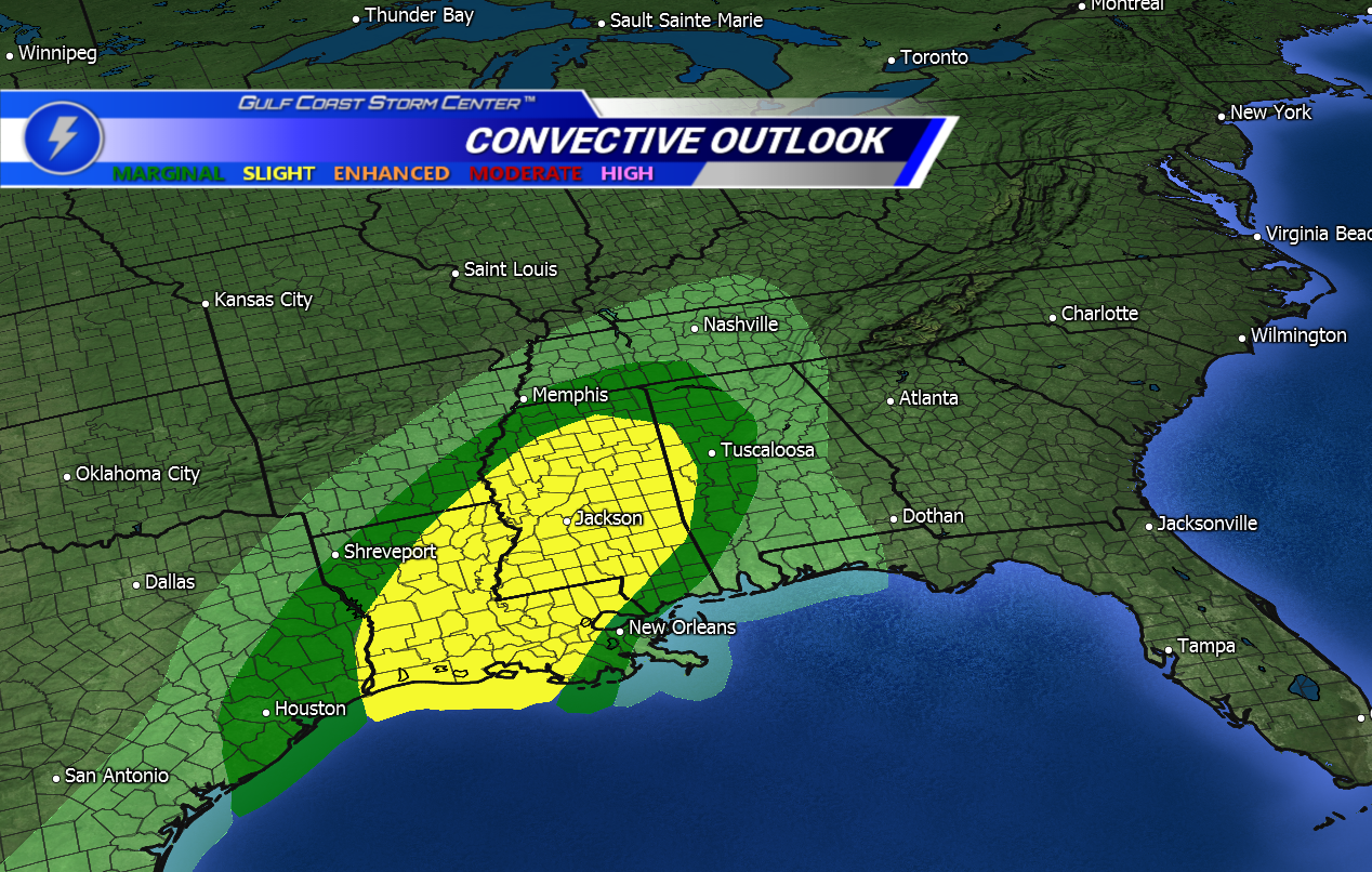 Severe Storms Remain Possible Across West, Central Gulf Coast this Weekend