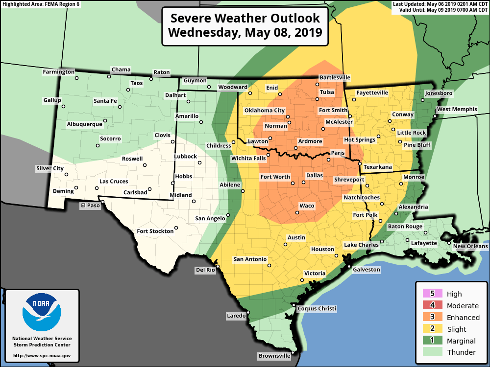 spc outlook 5 6 19 1 Gulf Coast Storm Center
