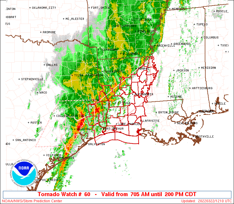 TORNADO WATCH for Parts of Texas and Louisiana